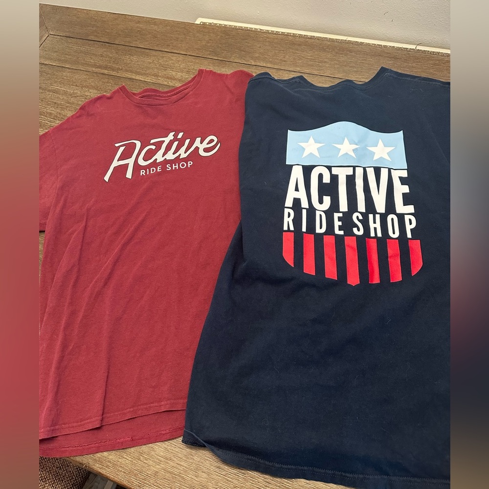 2 active ride shop shirts